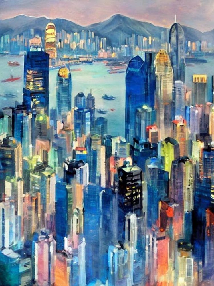 Hong Kong Victoria Harbour Hong Kong Abstract Block 2 harbour