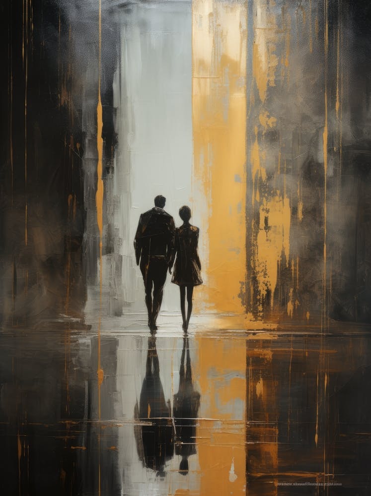Couple Walking In The Rain 2
