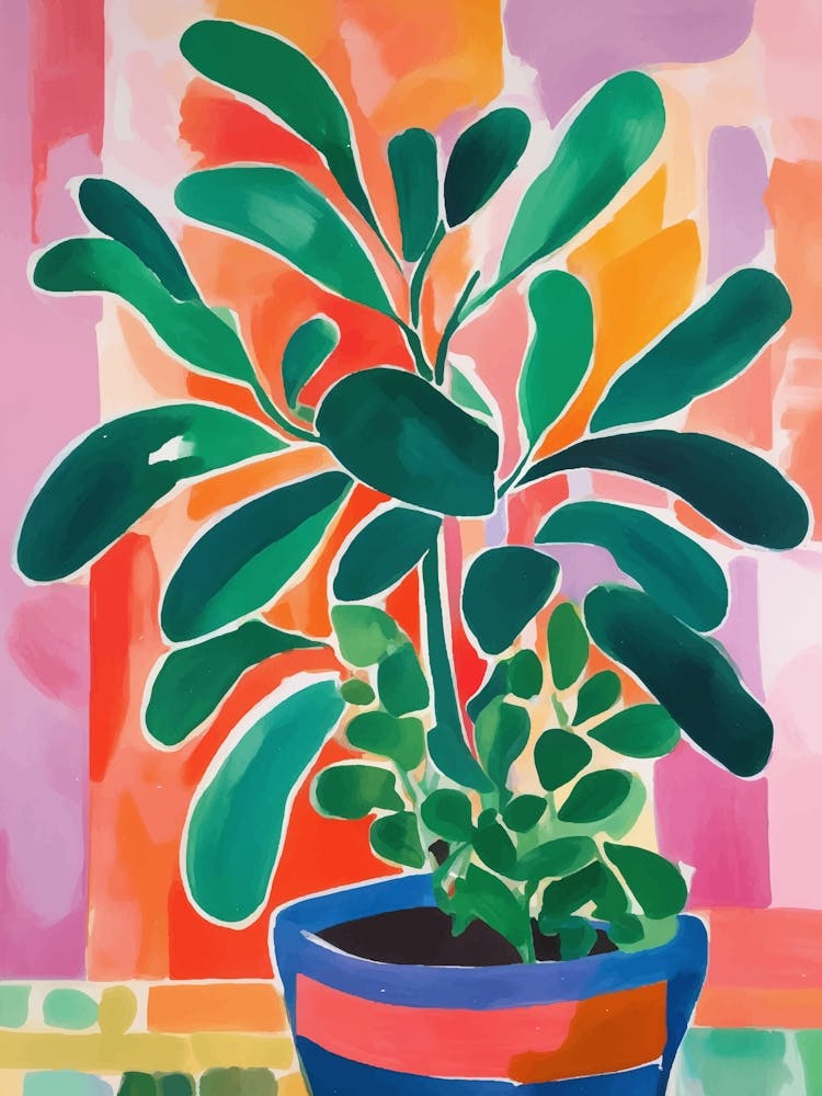colorful succulent painting Colorful Succulent in Pot Art Print by Palmito – Fy!