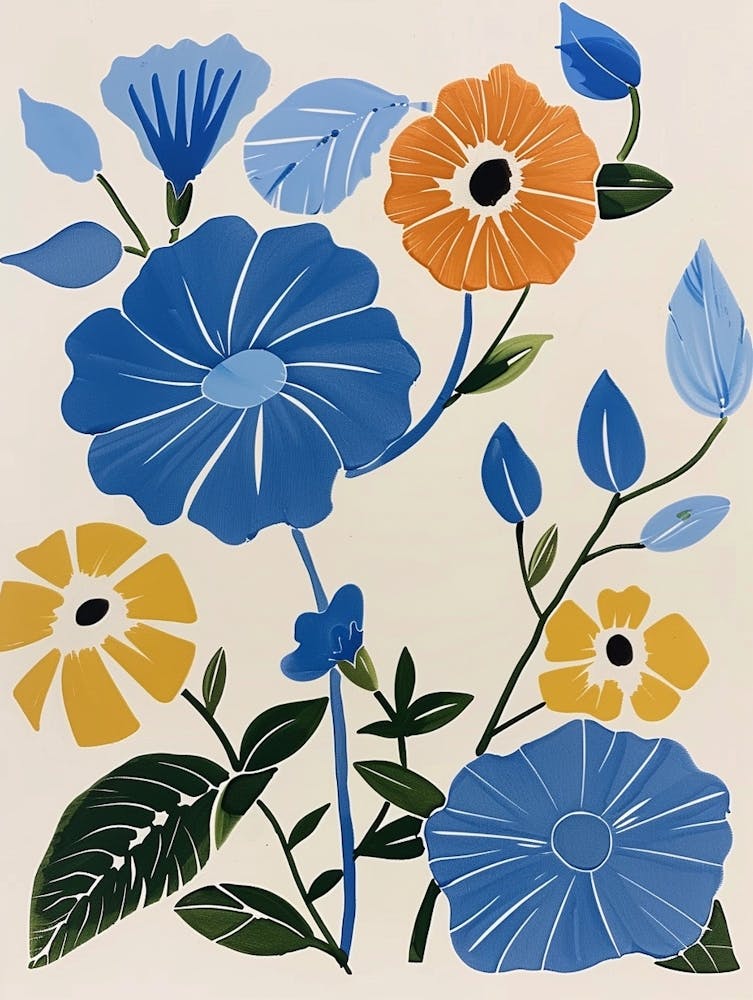 Painted Florals Morning Glory 4