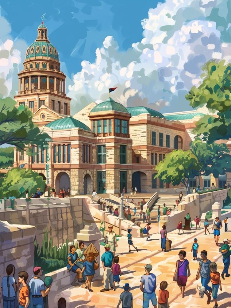 Storybook Illustration The Bullock Austin Texas State History Museum 3