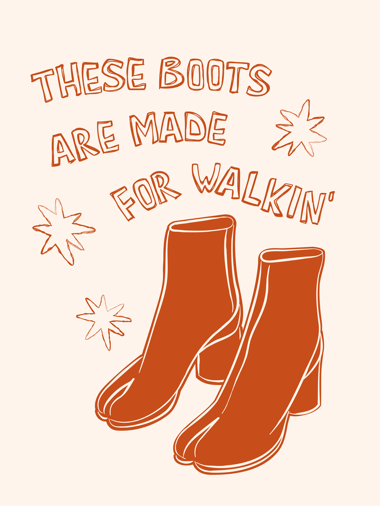 These Boots Are Made For Walkin' in Orange and Cream