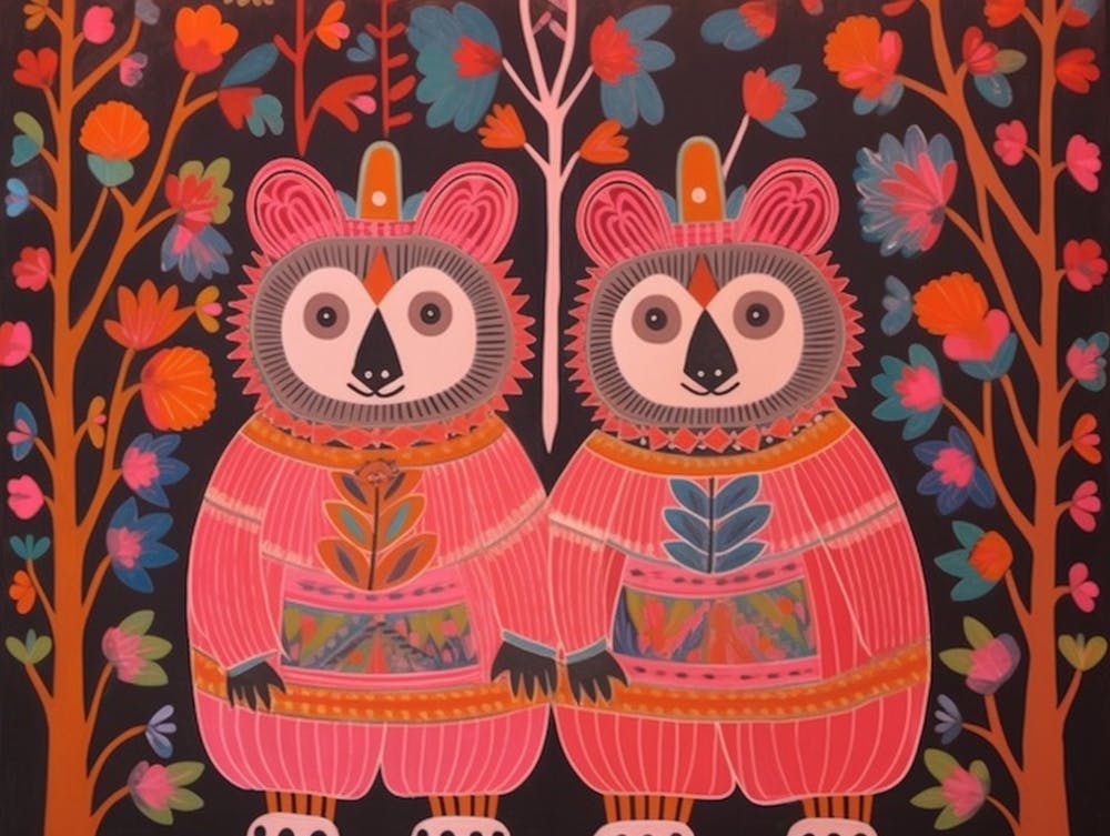 Koala 3 Folk Style Animal Illustration