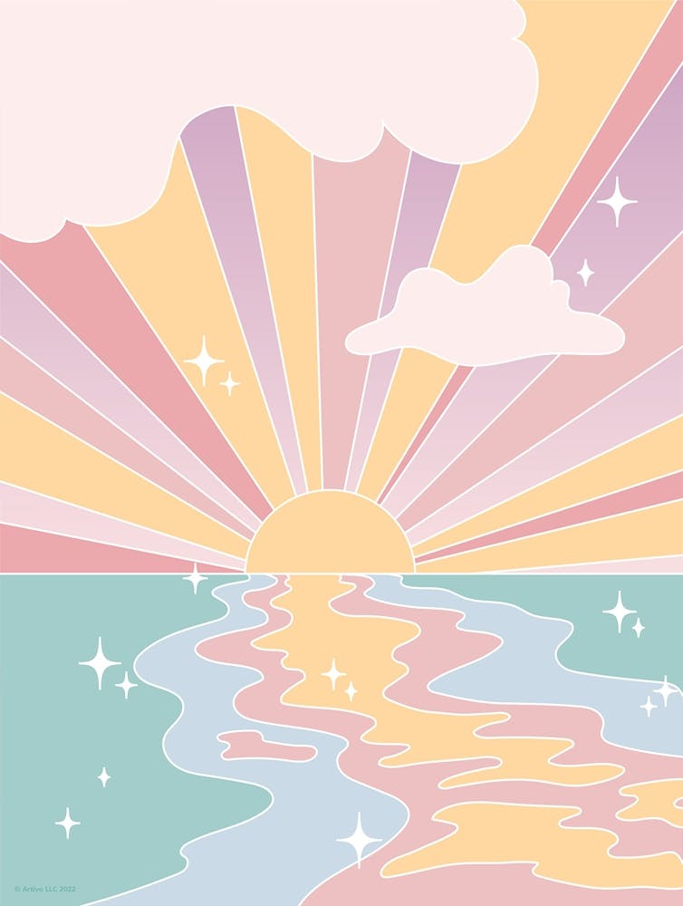 Danish Pastel Sunset Over The Ocean