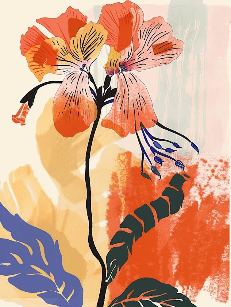 Colourful Flower Illustration Geranium 1