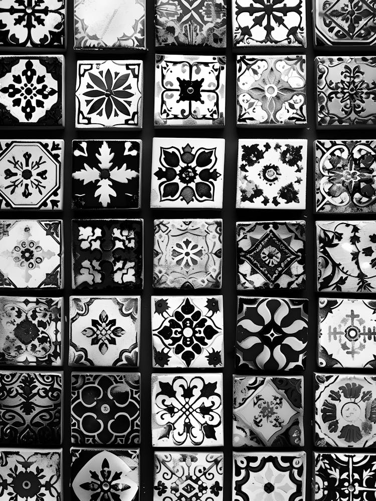 Black And White Tile Mosaic