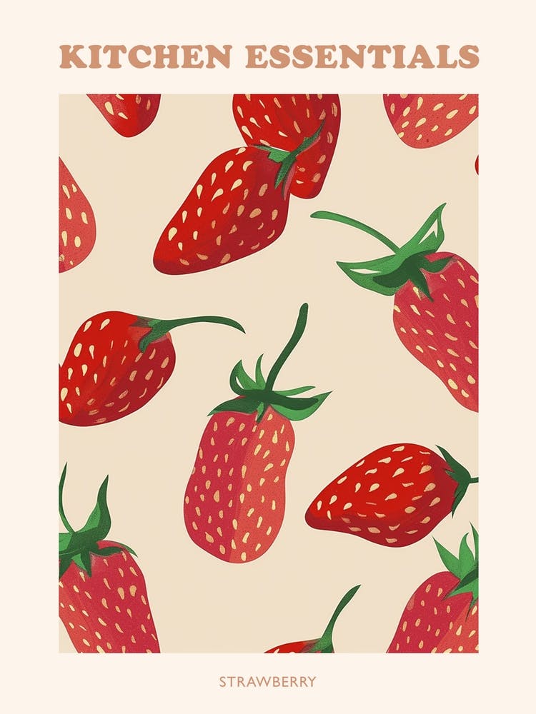 Affiche Illustration Motif Fraise 2