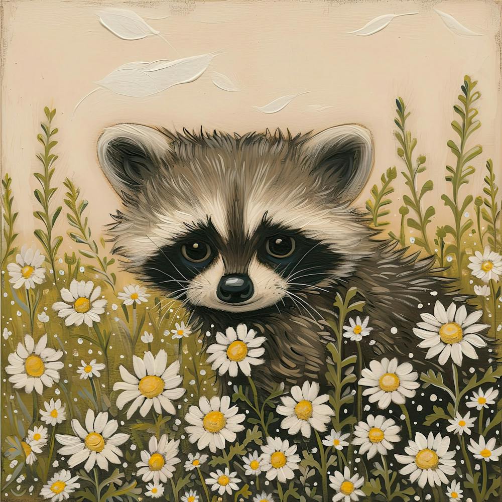 Baby Raccoon Fairycore Painting 3
