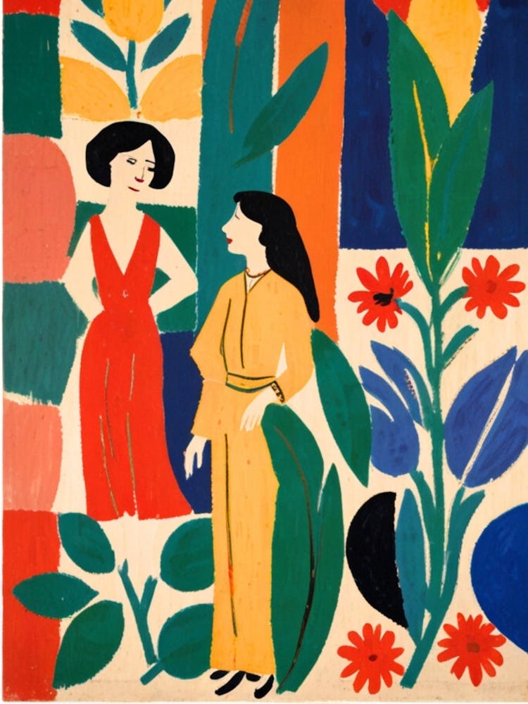 Two Women In A Garden