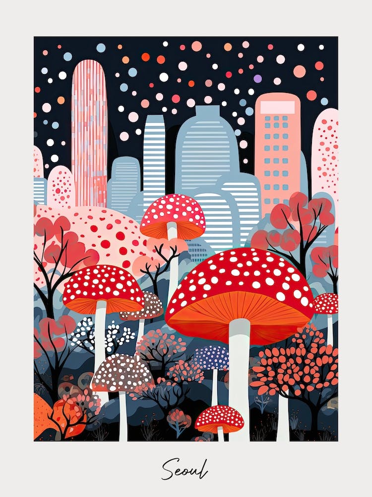 Poster Of Seoul, Illustration In The Style Of Pop Art 3