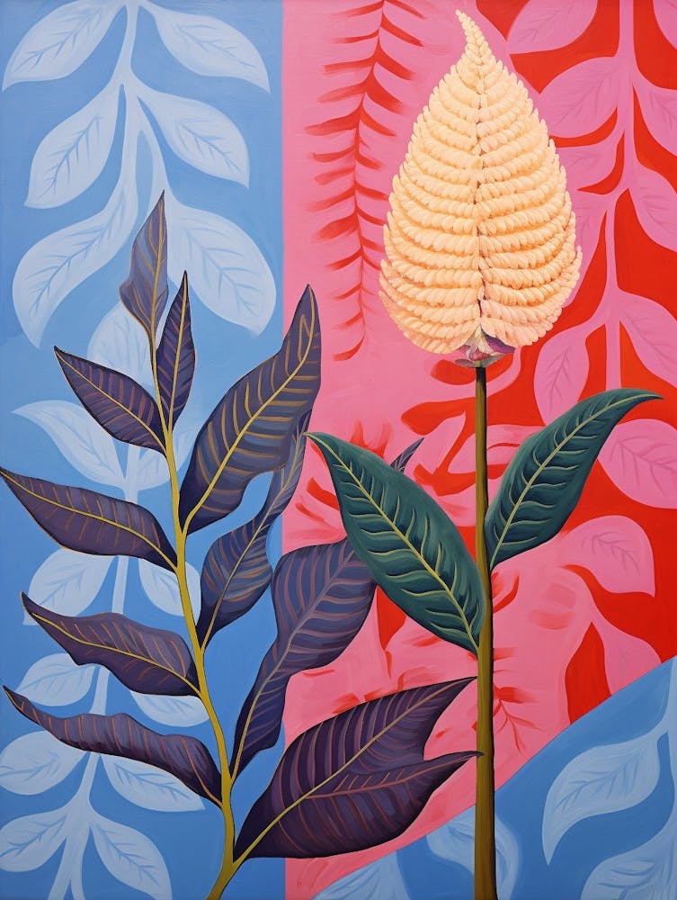 Celosia Hilma Af Klint Inspired Pastel Flower Painting