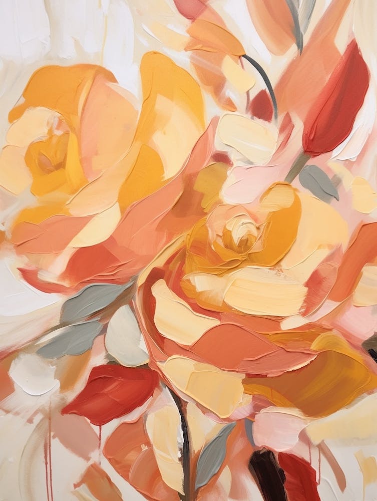 Fall Flower Painting Rose 3