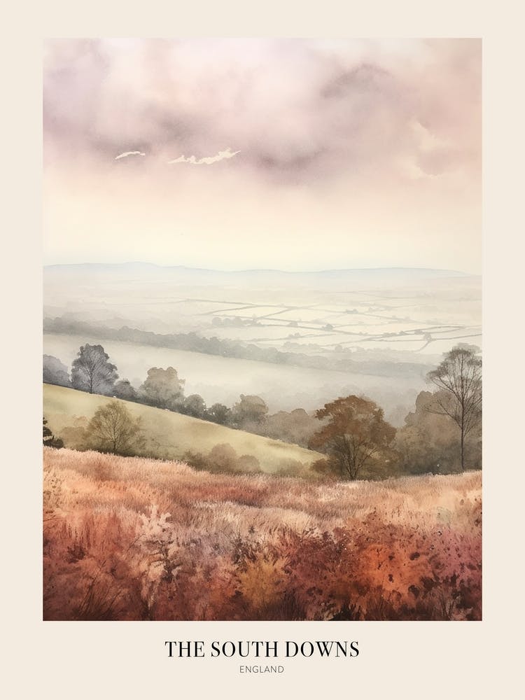 Autumn Forest Landscape The South Downs England 1 Poster