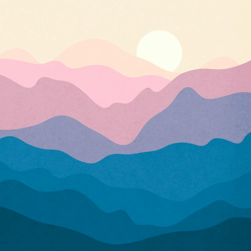 Aquarell-Sonnenuntergangslandschaft 31