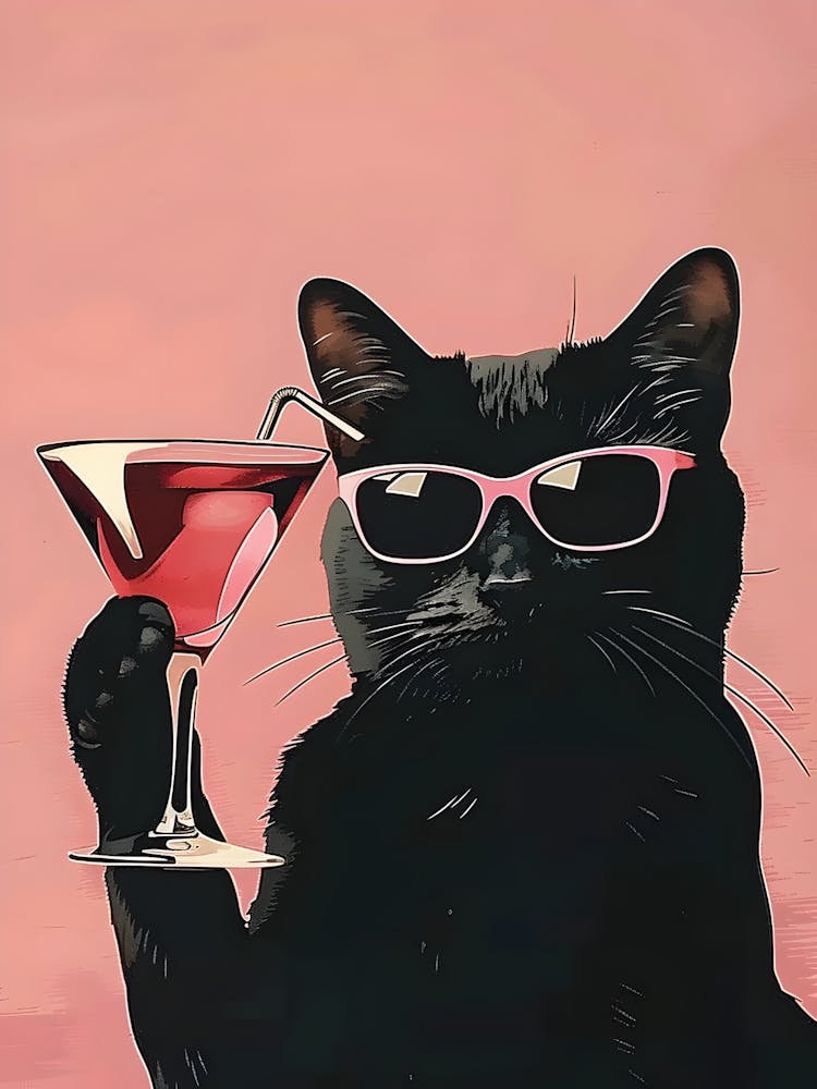 Cat With Martini