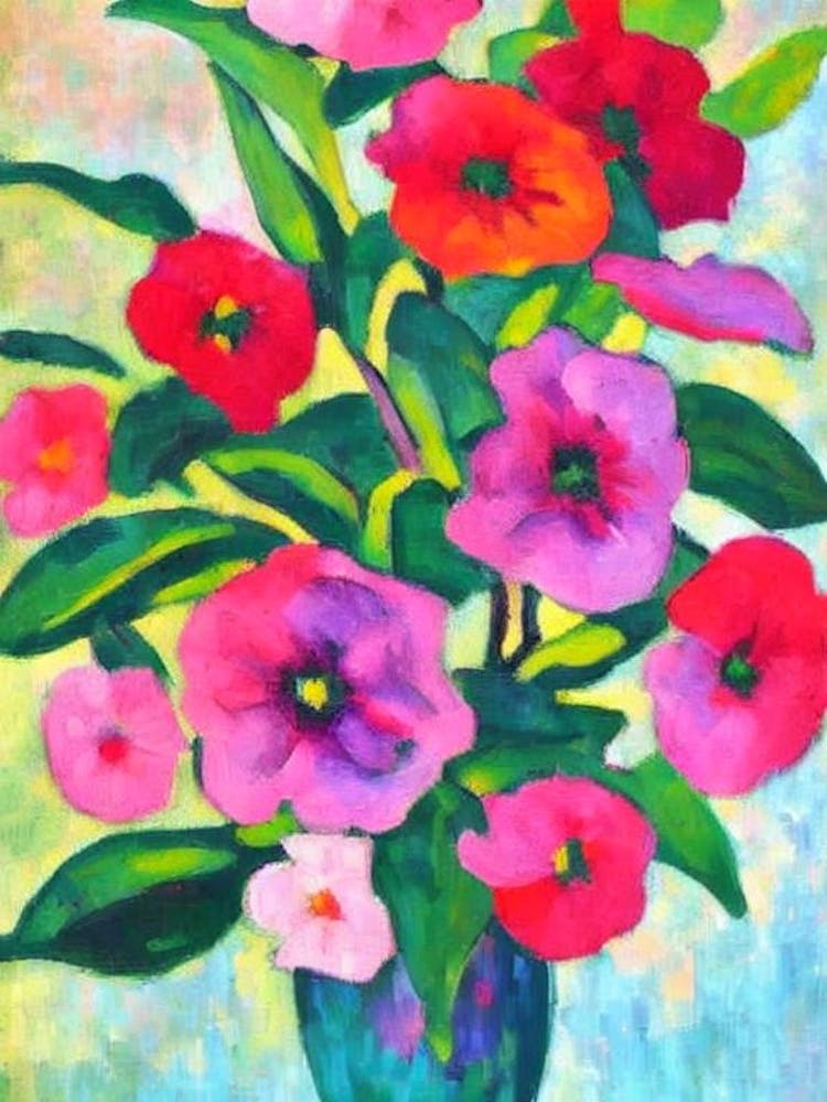 Mandevilla Floral Abstract Block Colour Flower
