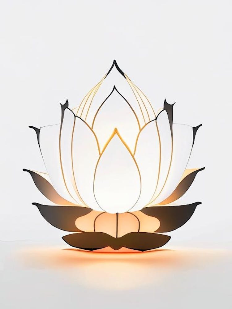 Lotus Flower Lantern Retro Minimal 1