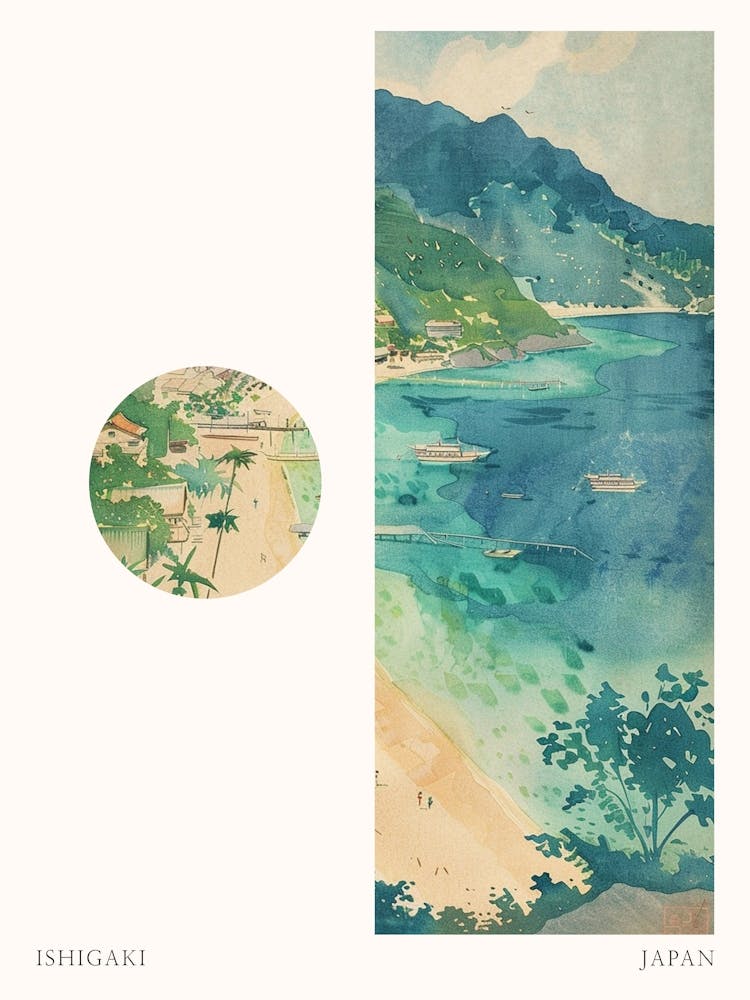Ishigaki Japan 2 Cut Out Travel Poster