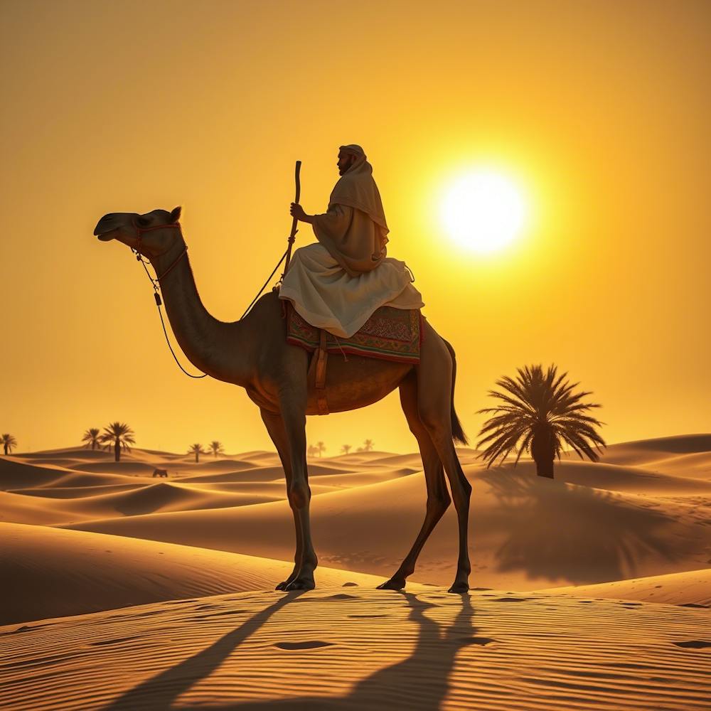 Camel Riding In The Desert