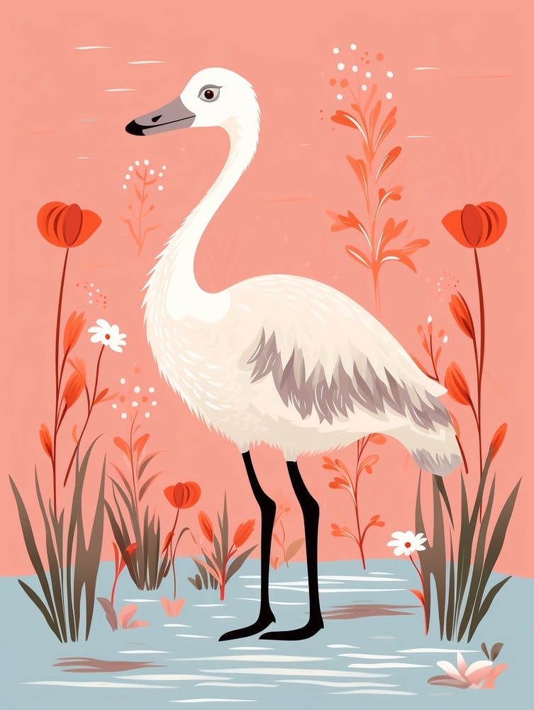 Baby Animal Illustration  Flamingo