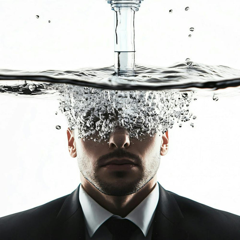 Businessman With Water Coming Out Of His Head