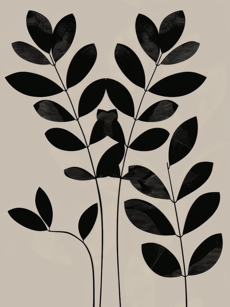 Black And White Leaves 6