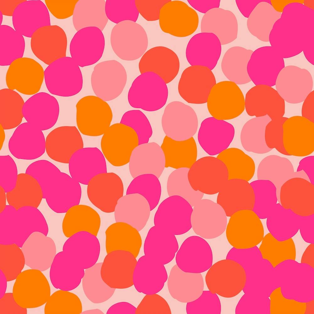 Orange, Red And Pink Vibrant Polka Dot Pattern Square
