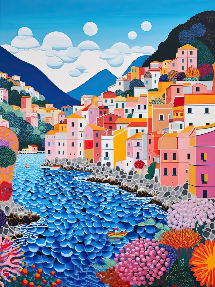 Amalfi, Italy, Illustration In The Style Of Pop Art 3