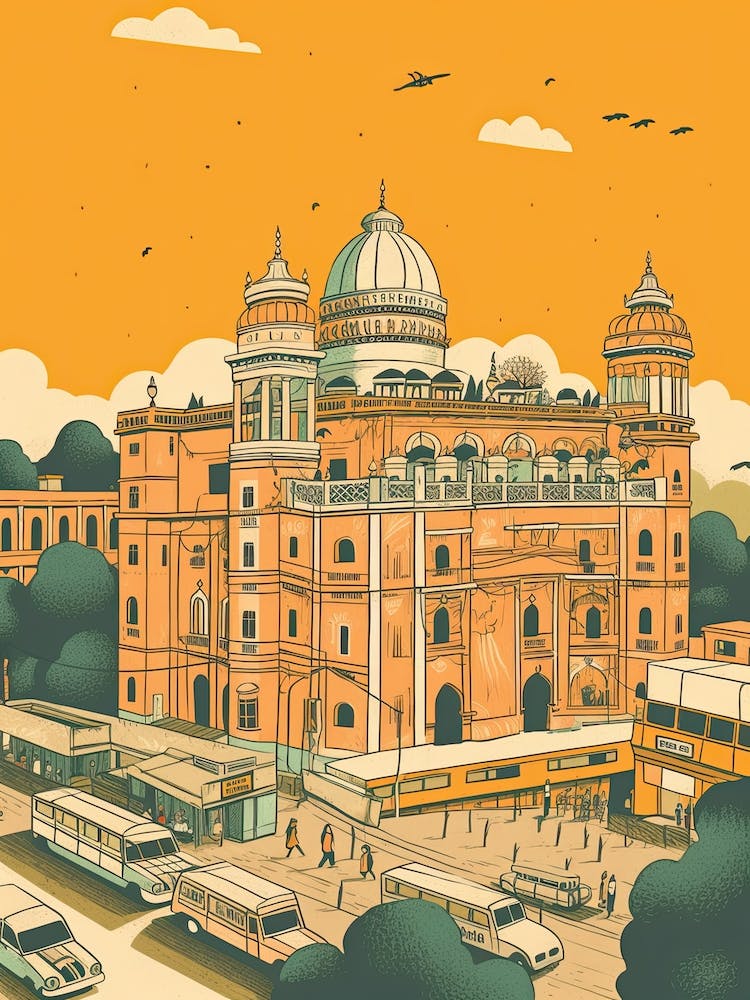 Hyderabad India Travel Illustration 2