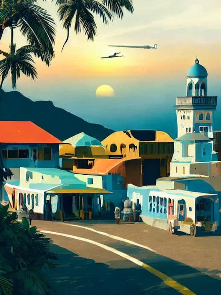 Port Of Aden Yemen Vintage Poster harbour