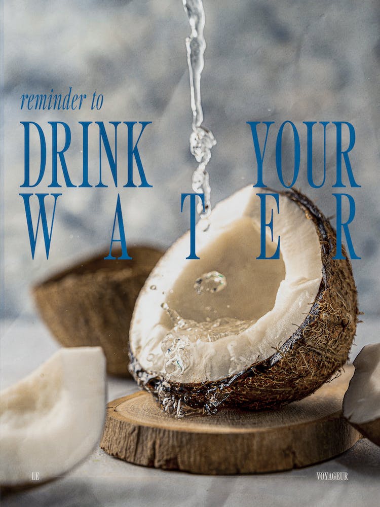 Drink Your Water retro style poster