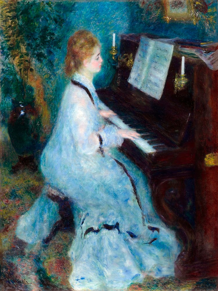 Woman At The Piano (1875–1876), Pierre Auguste Renoir