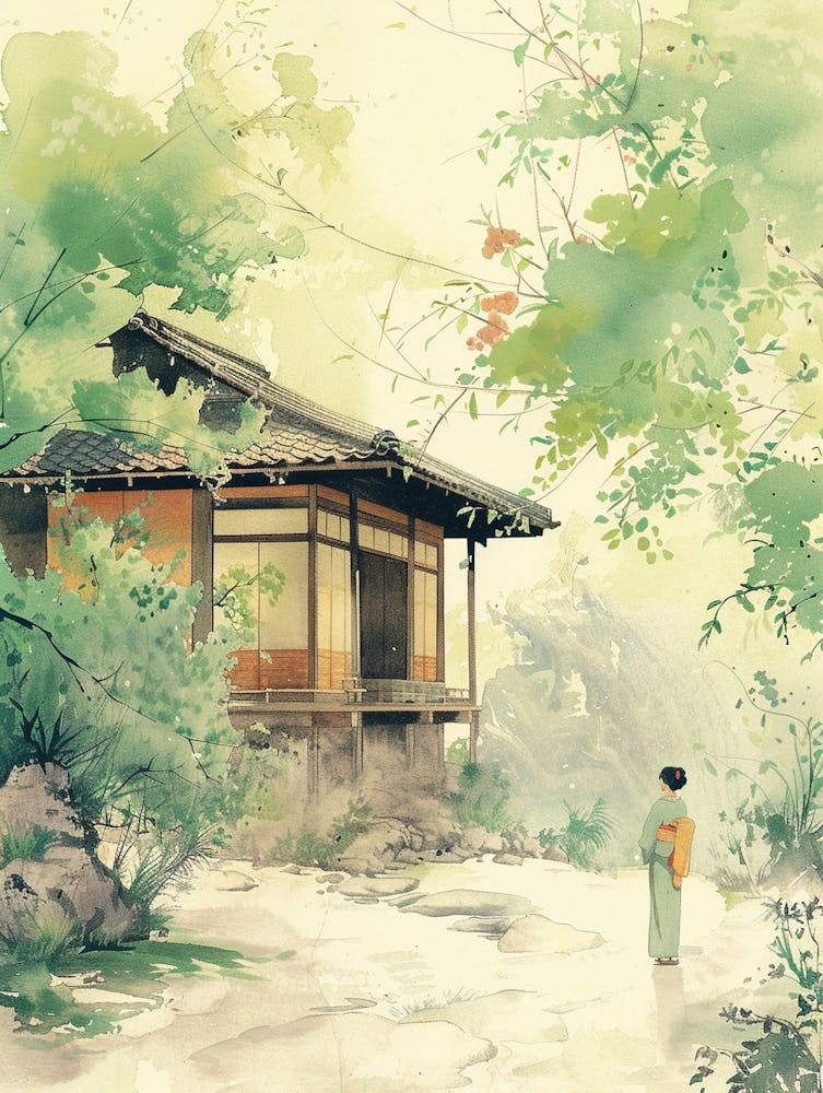 Uji Japan 1 Retro Illustration