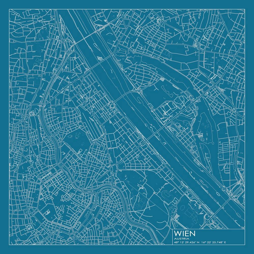 Wien Austria Stadtplan Entwurf
