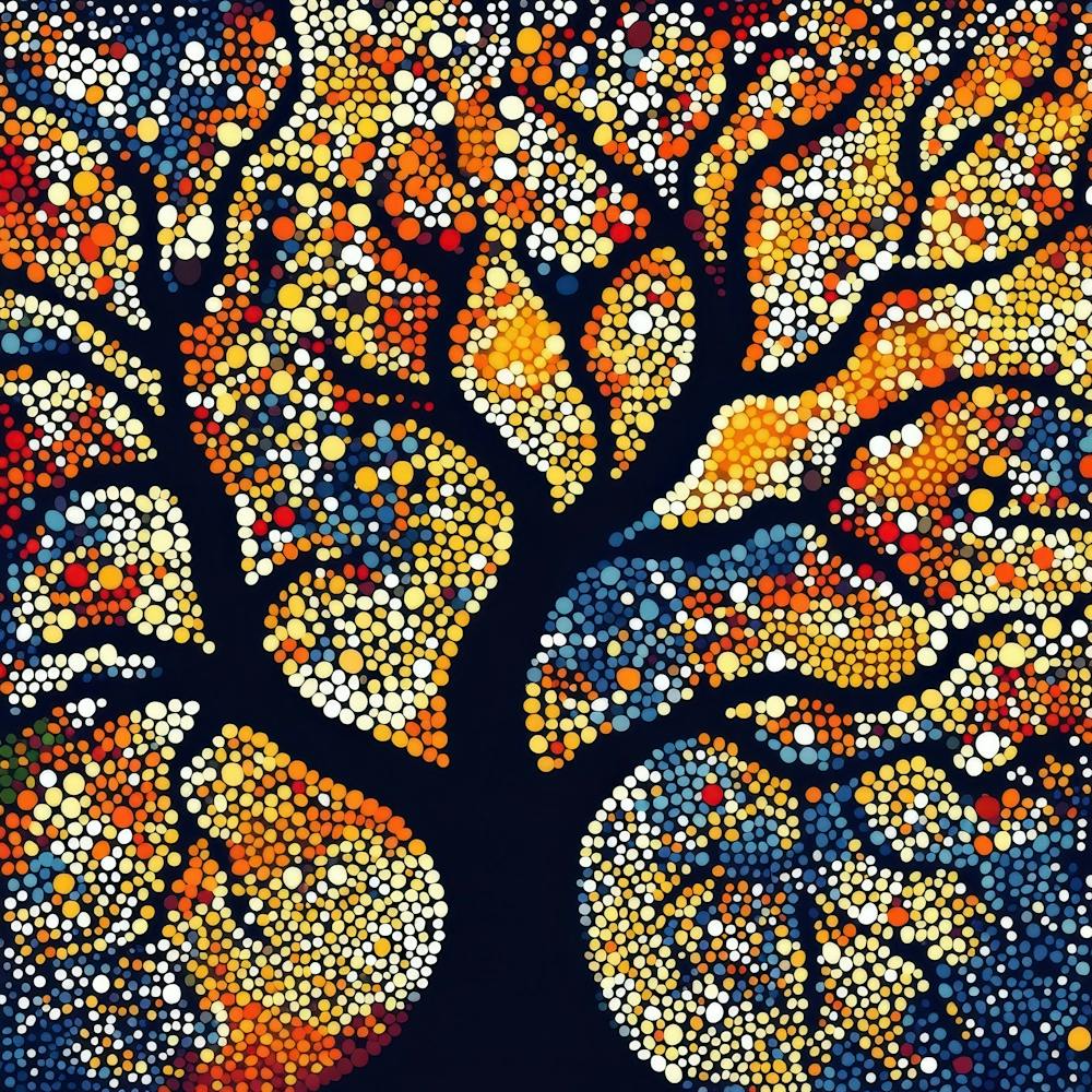 Colorful Dots and Circle of Tree 1