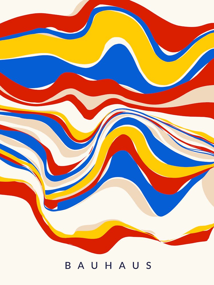 Waves |Bauhaus Triptych 125 Center | Pop Art World 2025