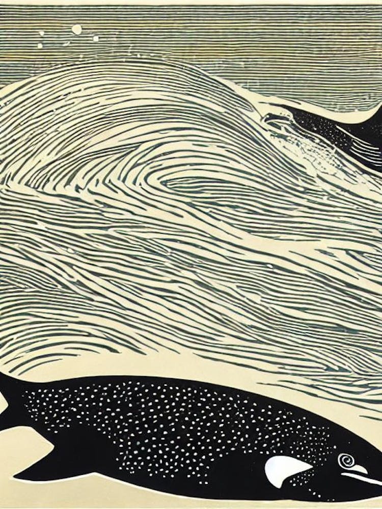 Orca Linocut