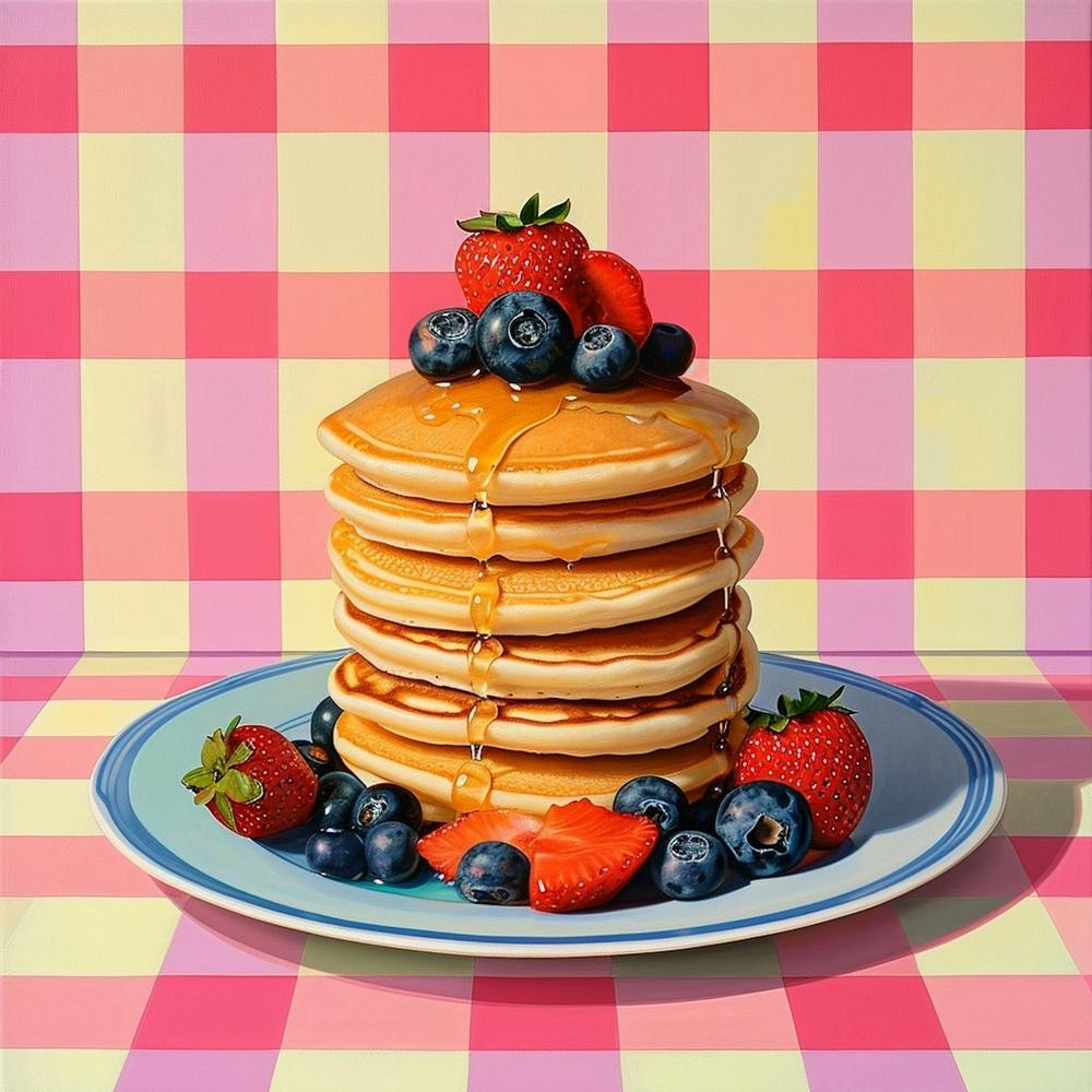Pancakes With Berries Checkerboard 1