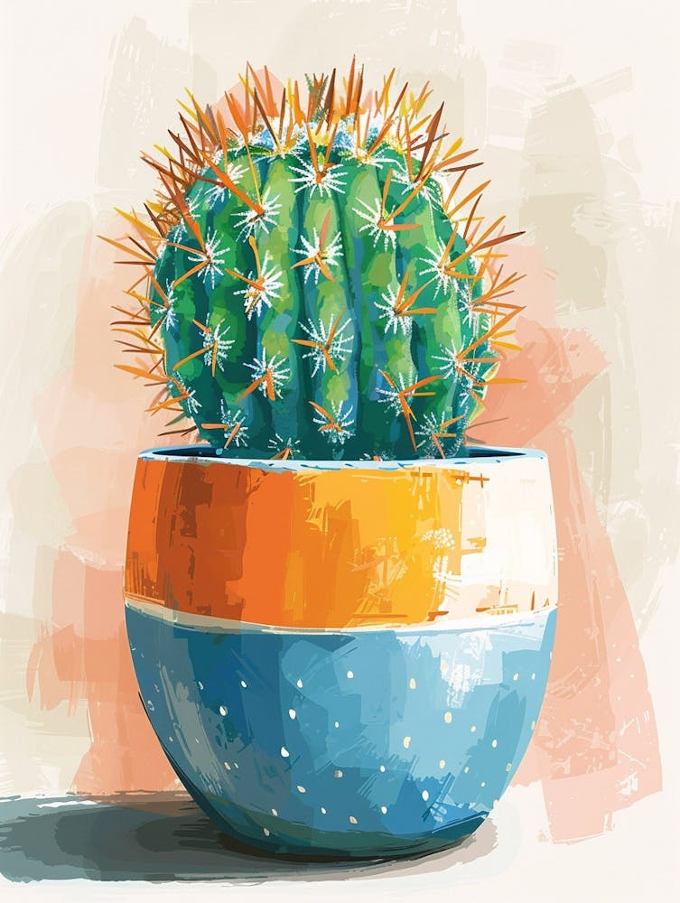 Easter Cactus Plant Minimalist Illustration 5
