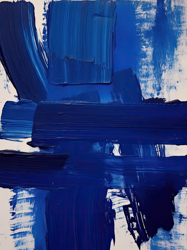 Blue Brush Strokes Abstract 5