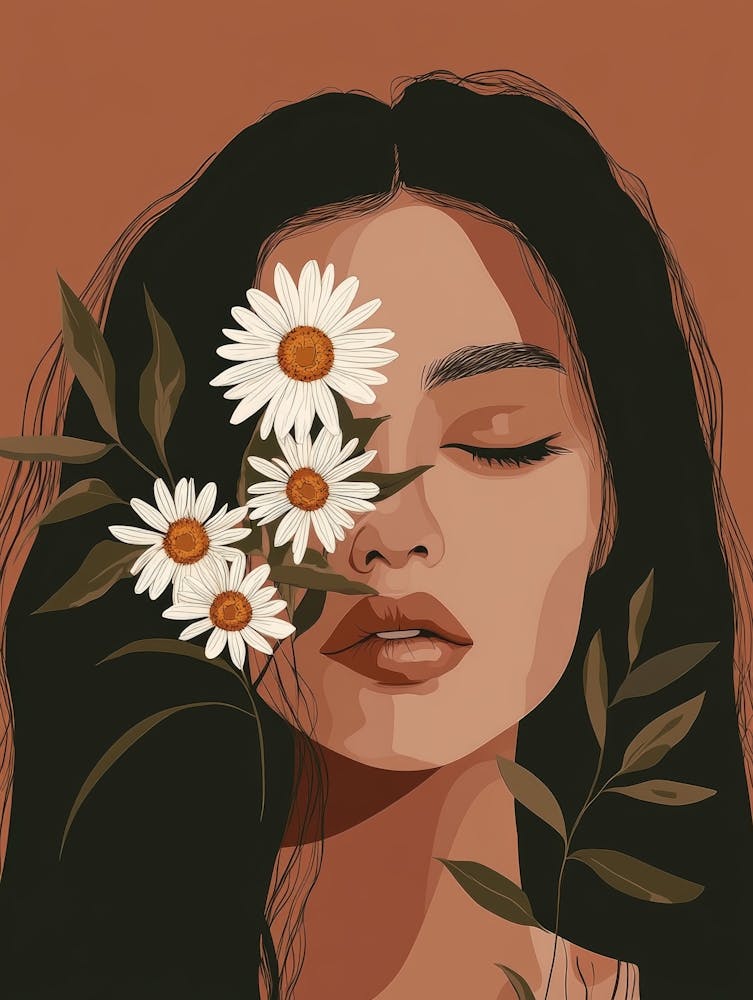 Girl With Daisies 1
