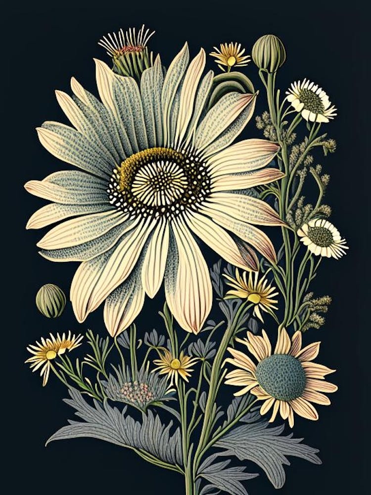 Osteospermum 1 Floral Botanical Vintage Poster Flower