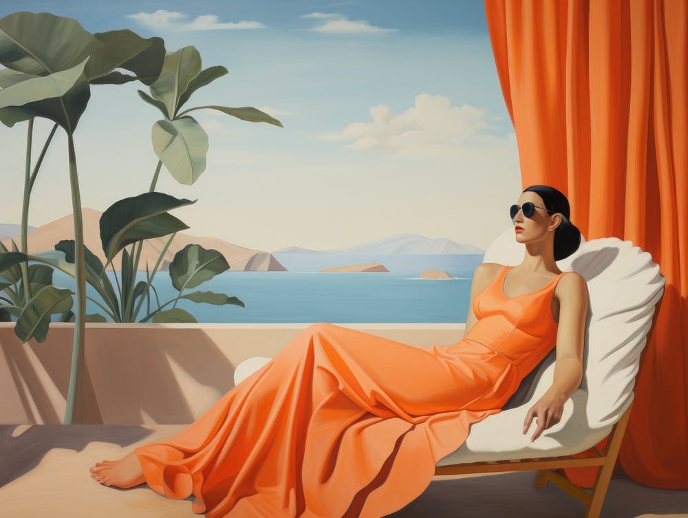 Woman In An Orange Dress