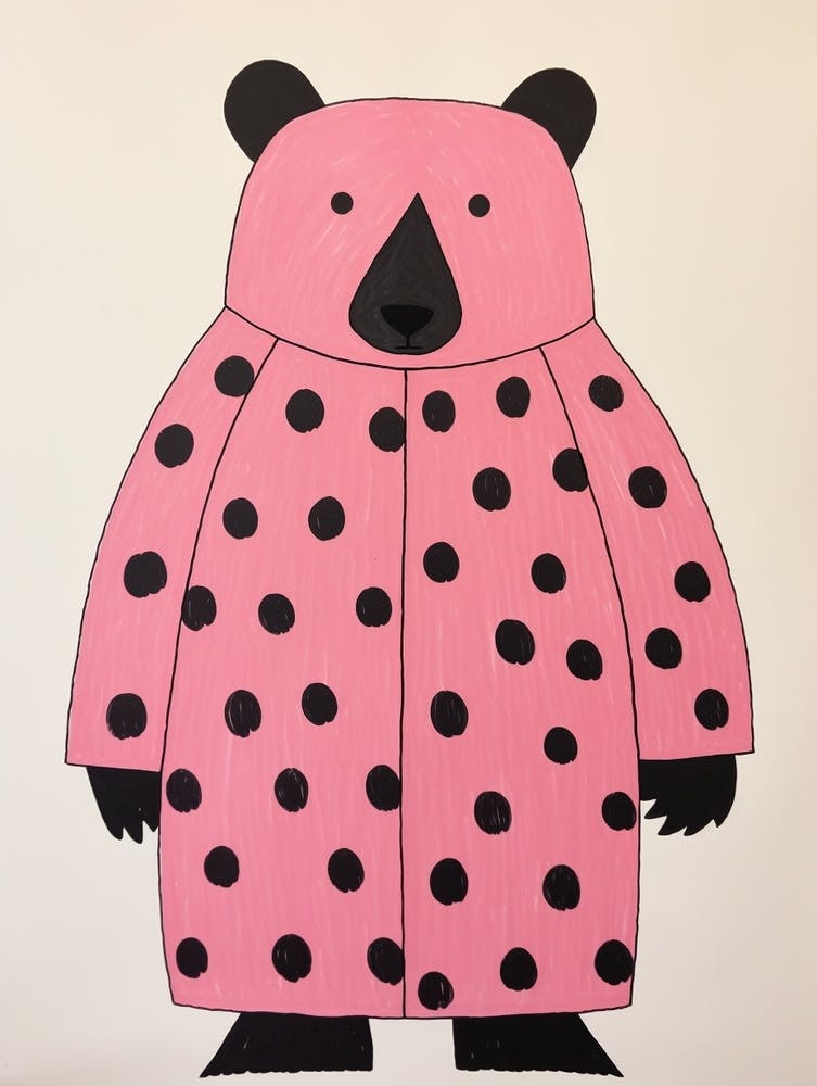 Pink Polka Dot Black Bear 1