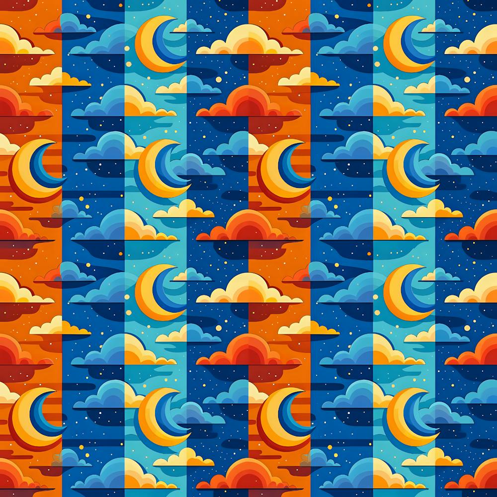 Clouds Stars Sky Moon Day And Night Background Wallpaper