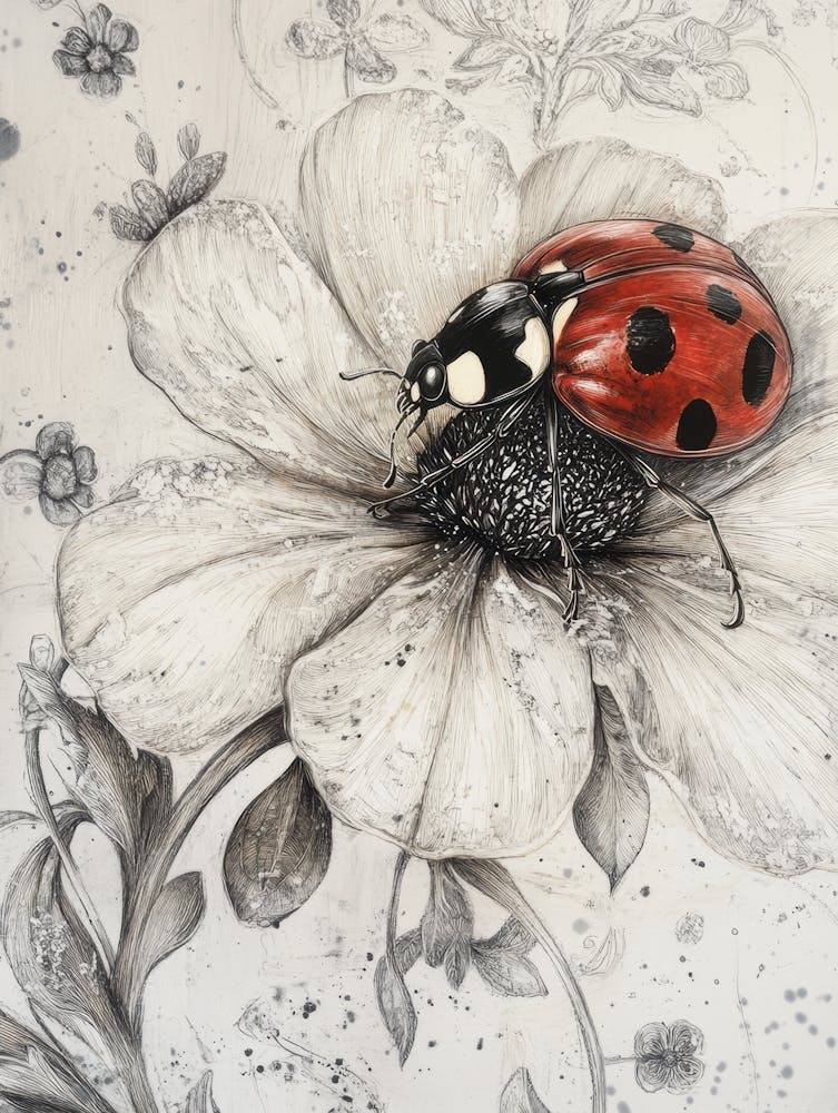 Ladybug On A Flower 4