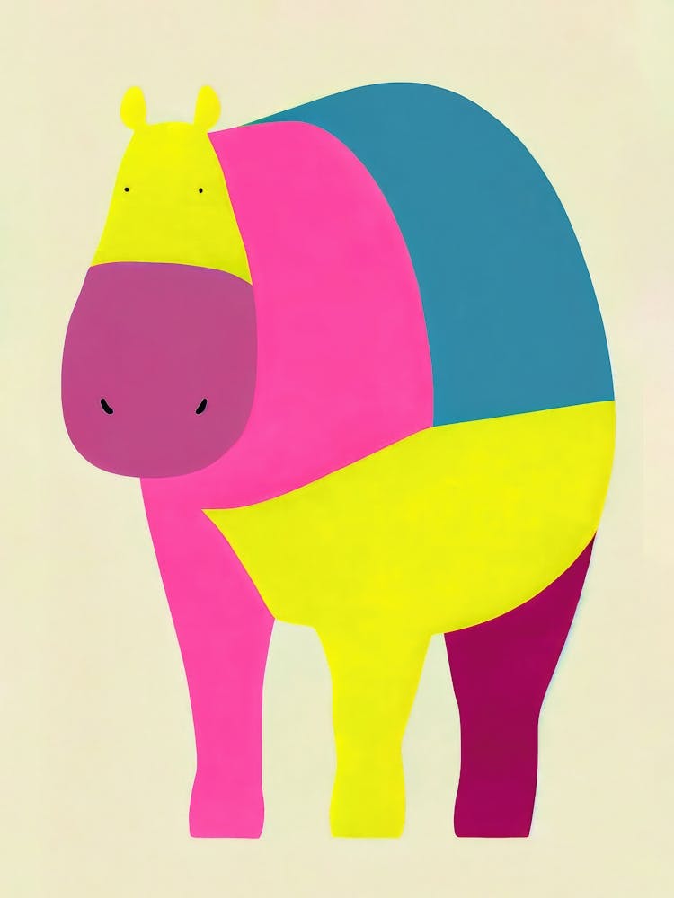 Bold Hippopotamus Retro