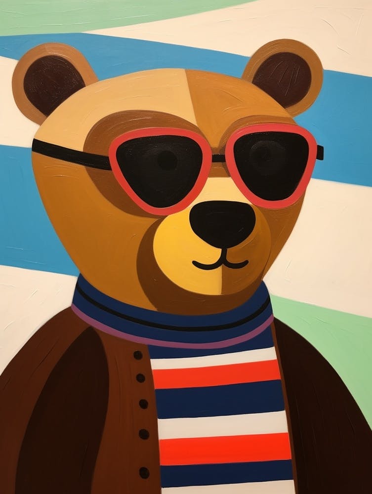 Little Brown Bear 2 Wearing Sunglasses