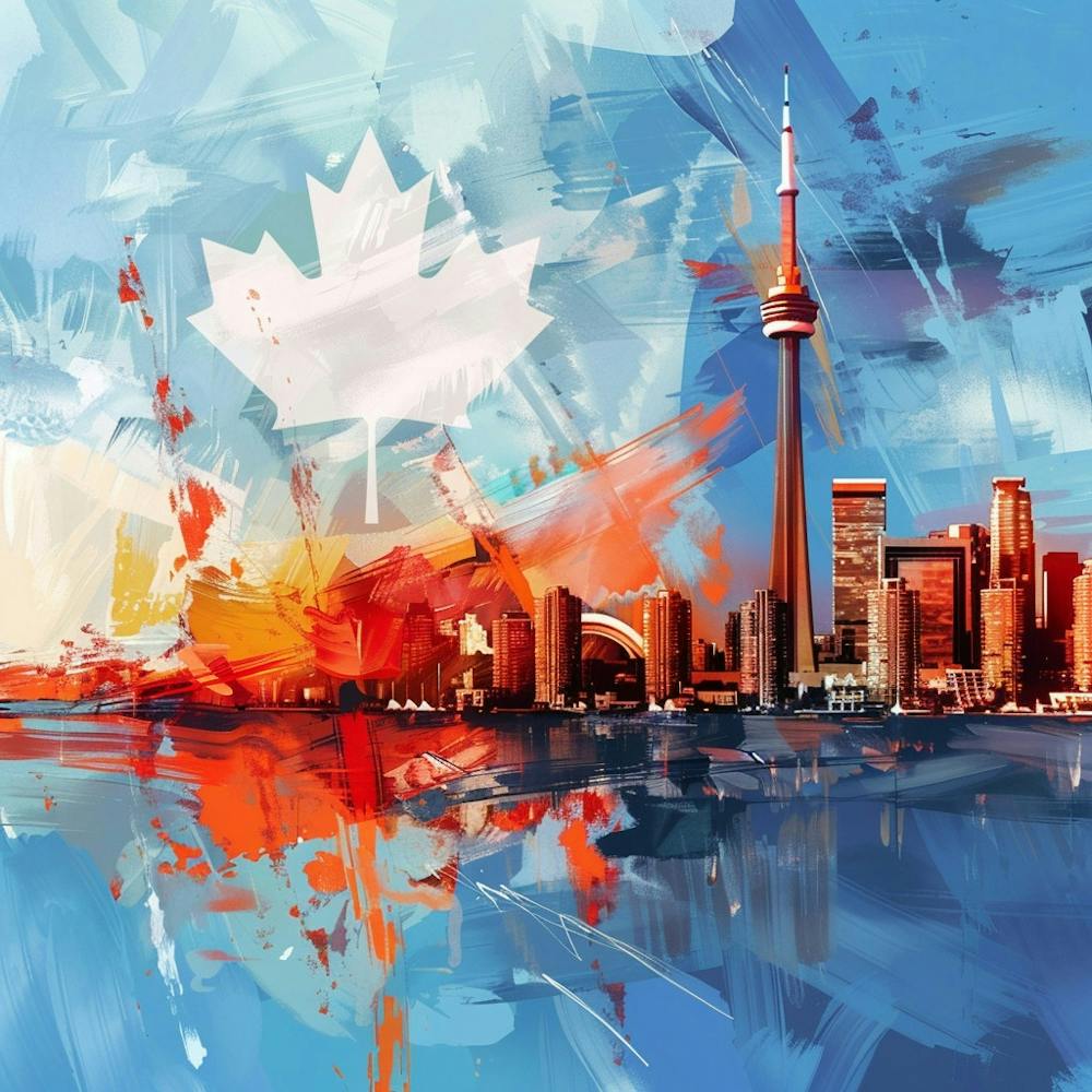 Toronto Skyline Oil Painting