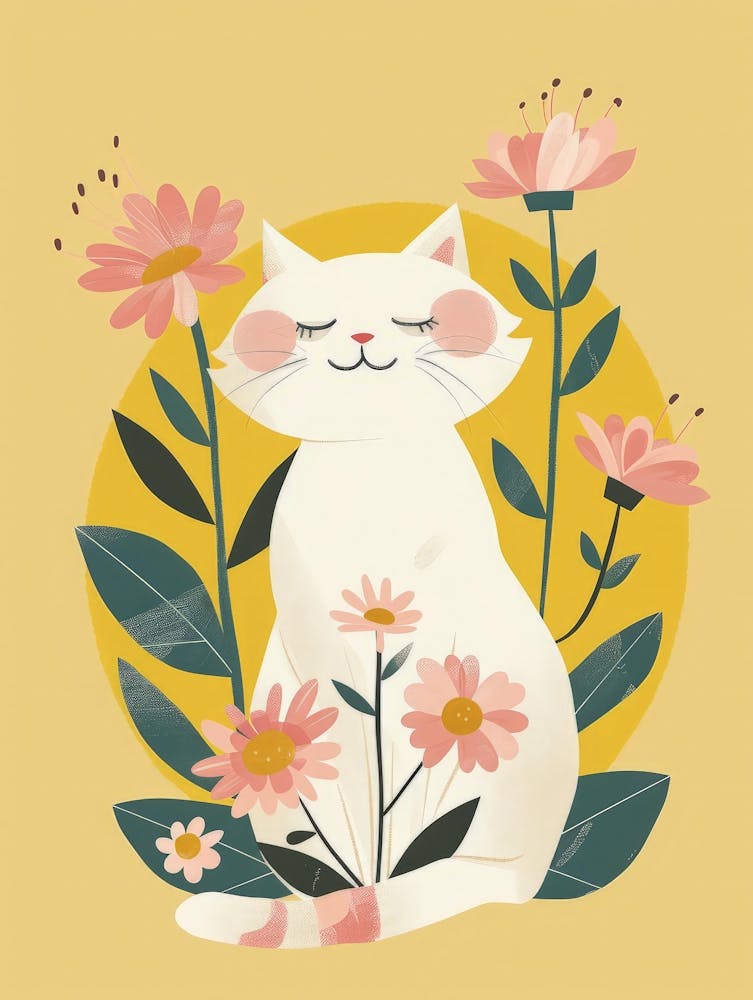 Cat With Flowers 9